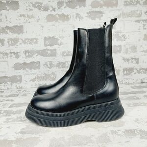 New GANNI Creepers leather Chelsea boots H505